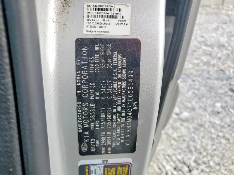 2014 KIA SEDONA LX  