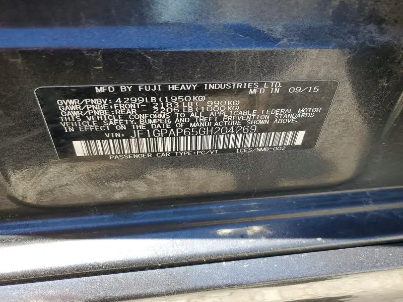 2016 SUBARU IMPREZA SPORT PREMIUM  