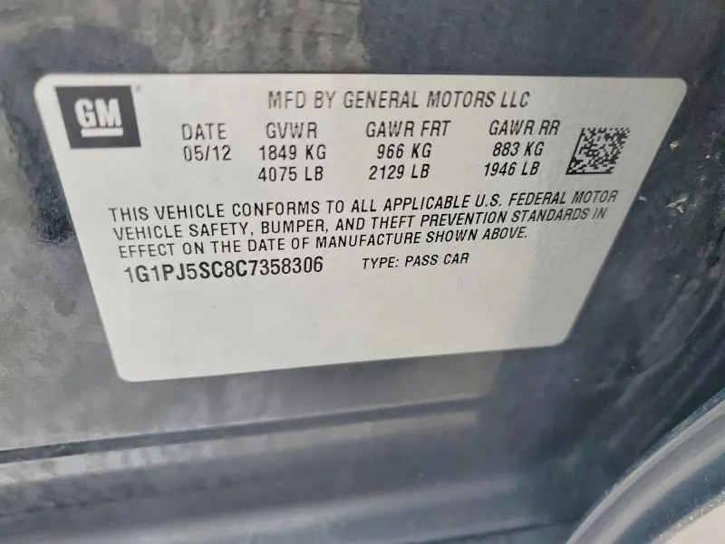 2012 CHEVROLET CRUZE ECO  