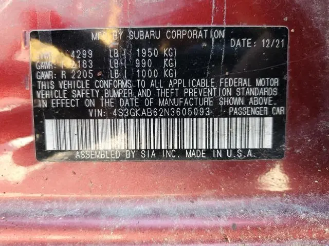 2022 SUBARU IMPREZA   