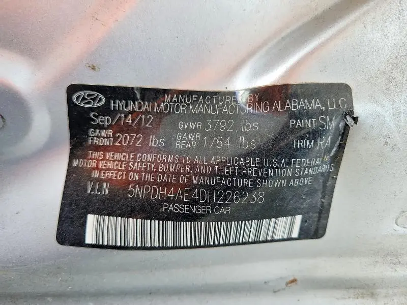 2013 HYUNDAI ELANTRA LIMITED  