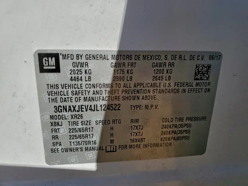 2018 CHEVROLET EQUINOX LT  