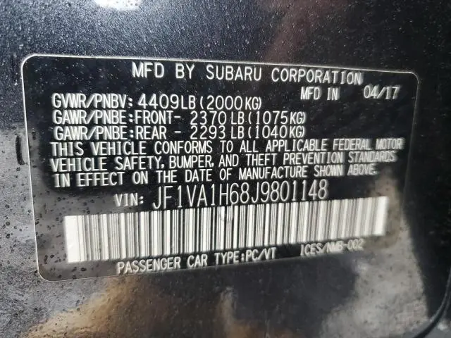 2018 SUBARU WRX LIMITED  