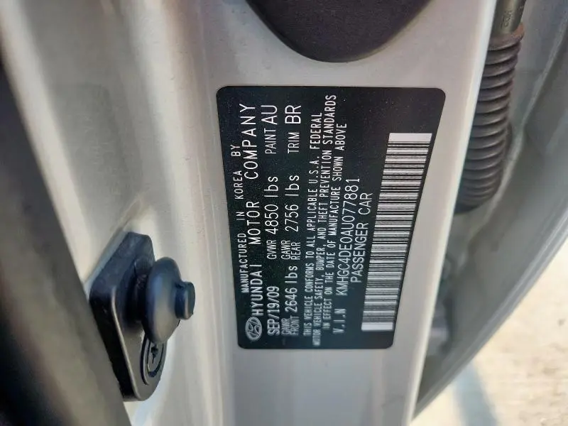 2010 HYUNDAI GENESIS 3.8L  