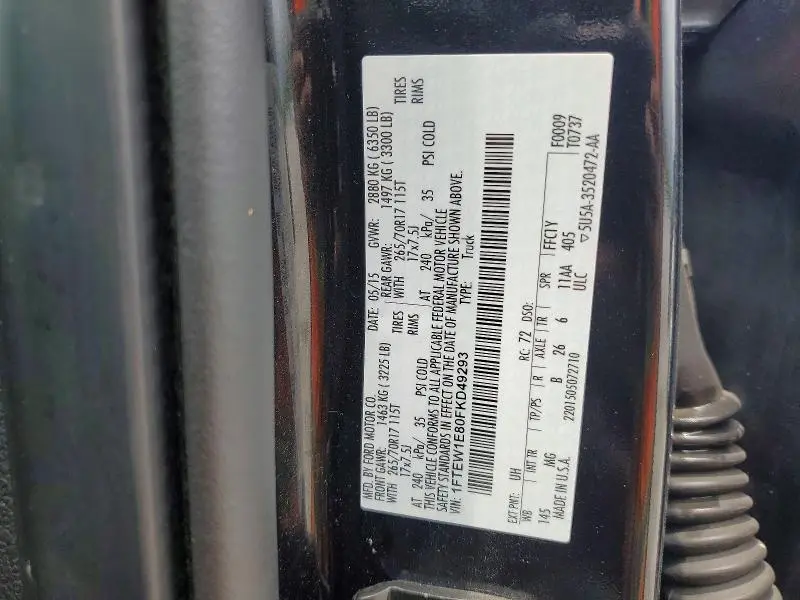 2015 FORD F150 SUPERCREW  