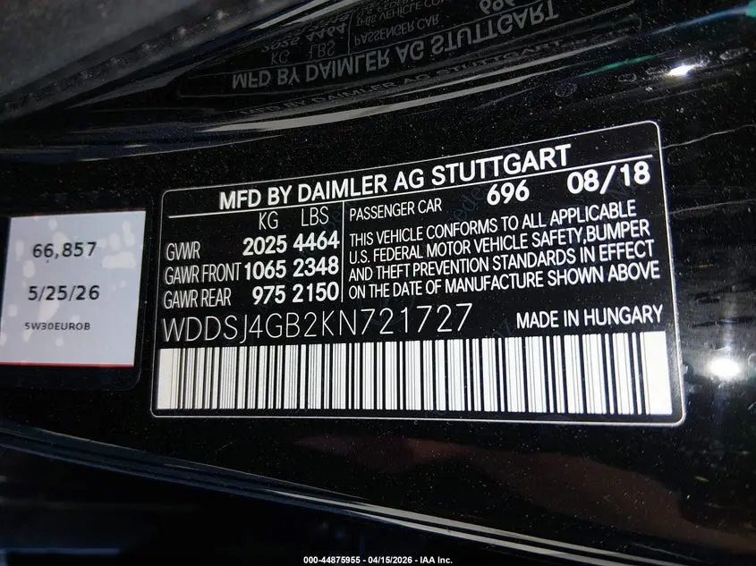2019 MERCEDES-BENZ CLA 250 4MATIC