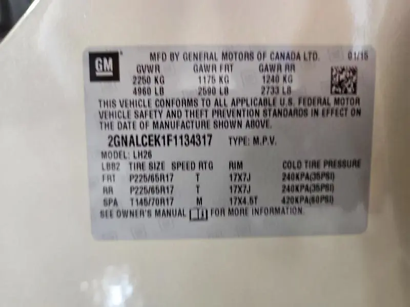 2015 CHEVROLET EQUINOX LT  