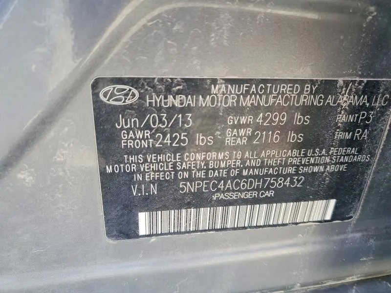 2013 HYUNDAI SONATA SE  