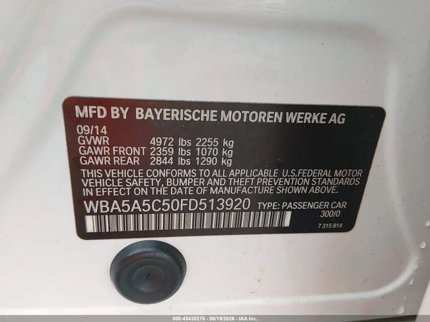 2015 BMW 528I  
