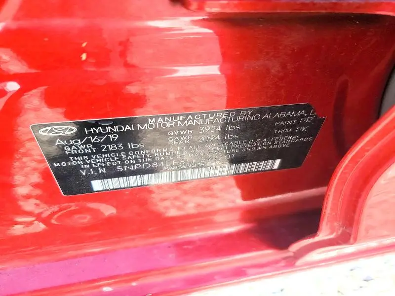 2020 HYUNDAI ELANTRA SEL  