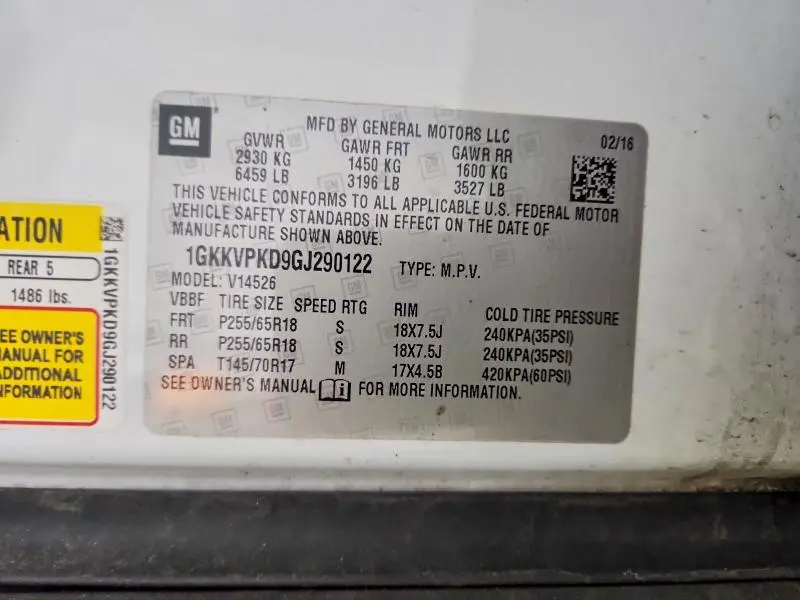 2016 GMC ACADIA SLE  