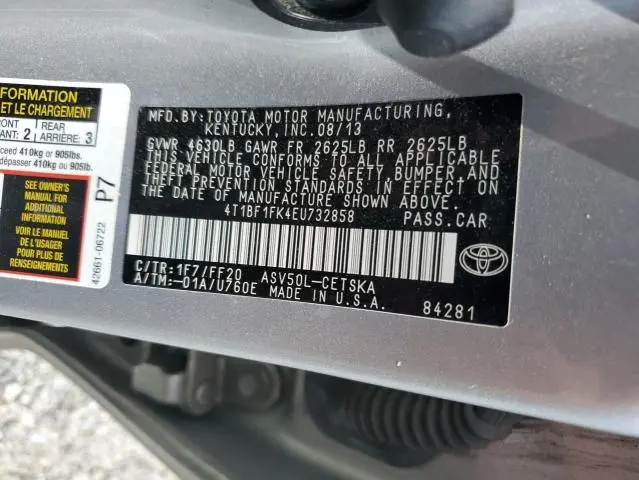 2014 TOYOTA CAMRY L  