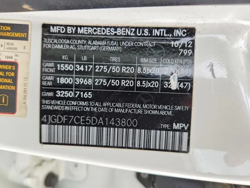 2013 MERCEDES-BENZ GL 450 4MATIC  