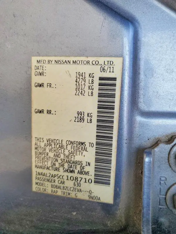 2012 NISSAN ALTIMA 2.5  