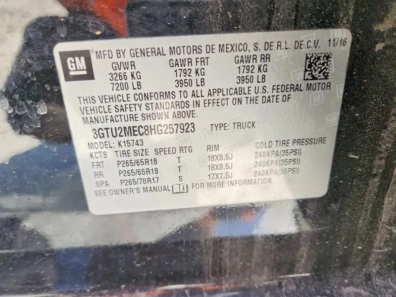 2017 GMC SIERRA K1500 SLE  
