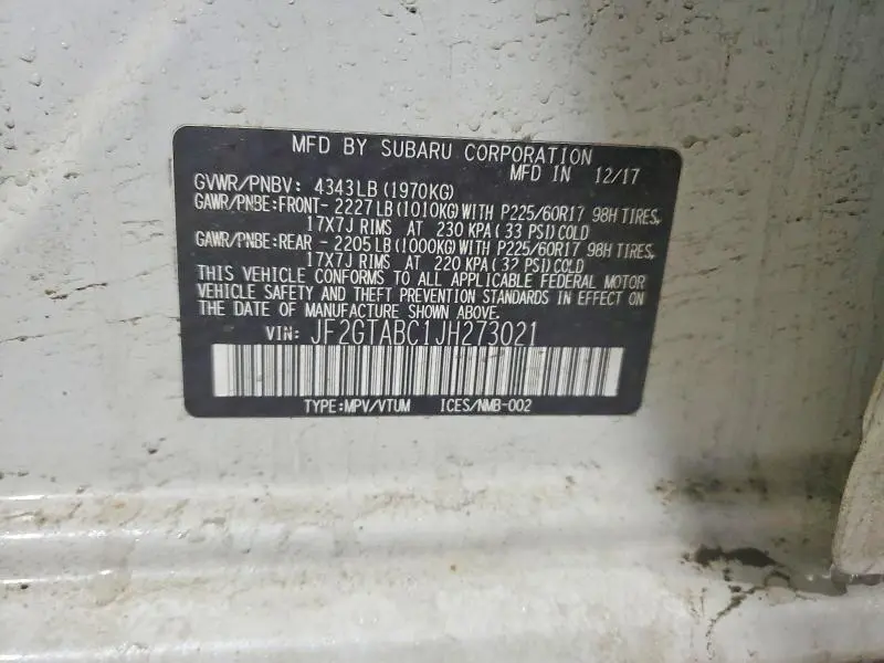 2018 SUBARU CROSSTREK PREMIUM  