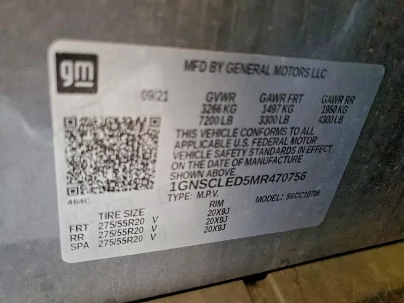 2021 CHEVROLET TAHOE C1500  