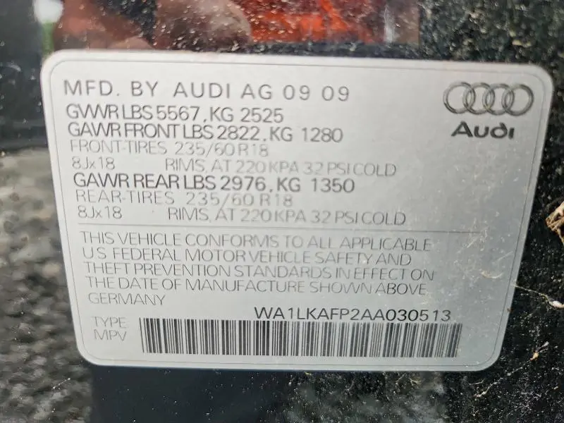 2010 AUDI Q5 PREMIUM PLUS  
