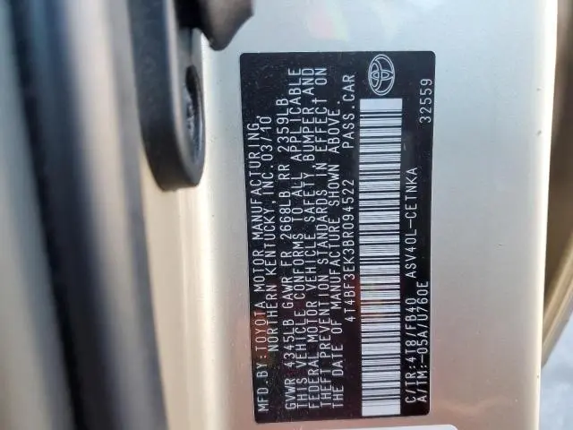 2011 TOYOTA CAMRY BASE  