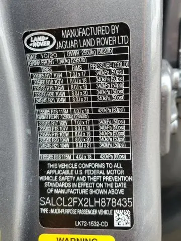 2020 LAND ROVER DISCOVERY SPORT SE R-DYNAMIC  