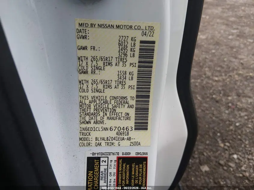 2022 NISSAN FRONTIER KING CAB SV 4X2