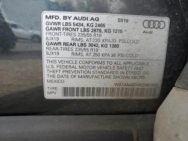 2019 AUDI Q5 PREMIUM