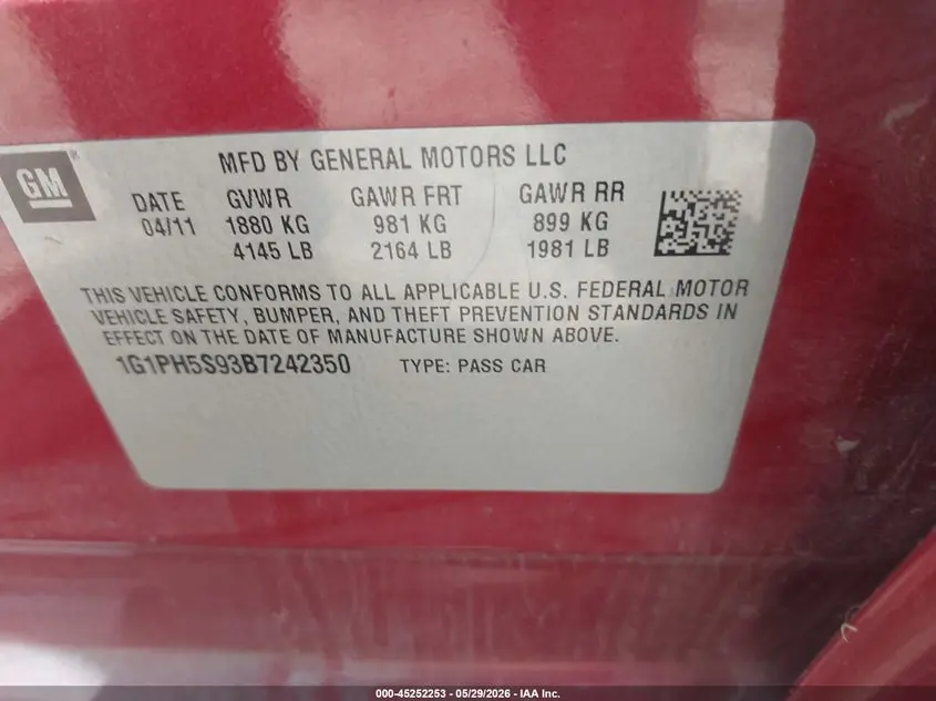 2011 CHEVROLET CRUZE LTZ