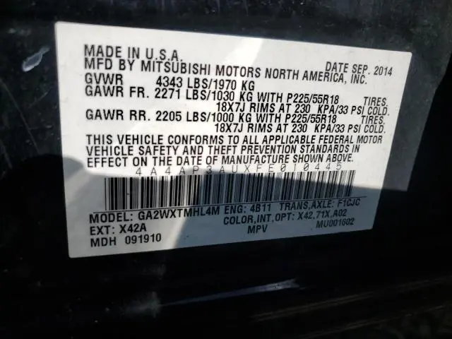 2015 MITSUBISHI OUTLANDER SPORT ES  