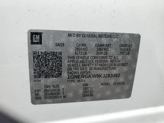 2019 CHEVROLET TRAVERSE LT  