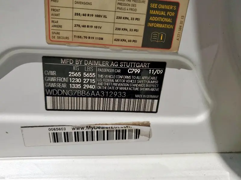 2010 MERCEDES-BENZ S 550  