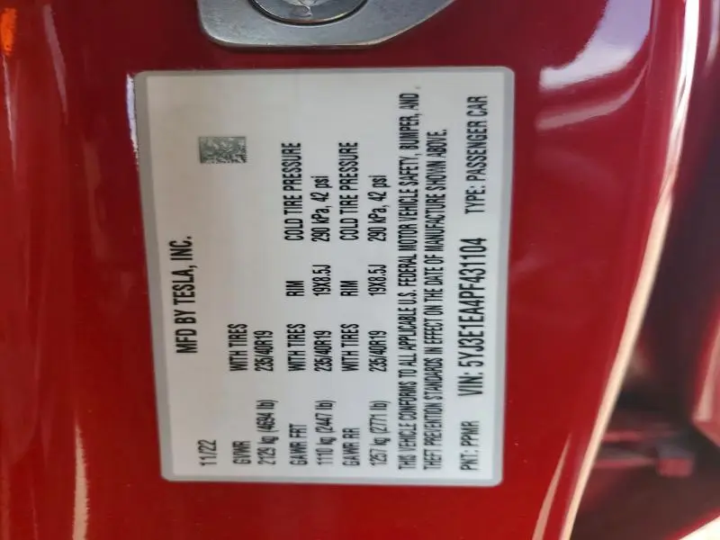 2023 TESLA MODEL 3   