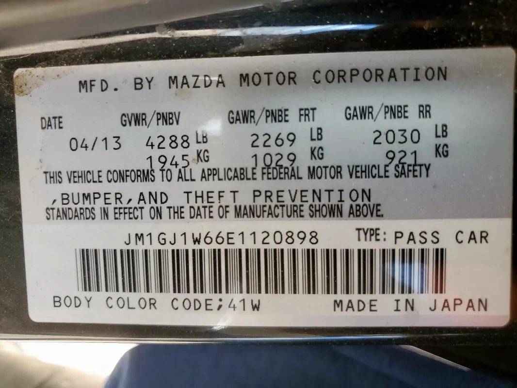 2014 MAZDA 6 GRAND TOURING  