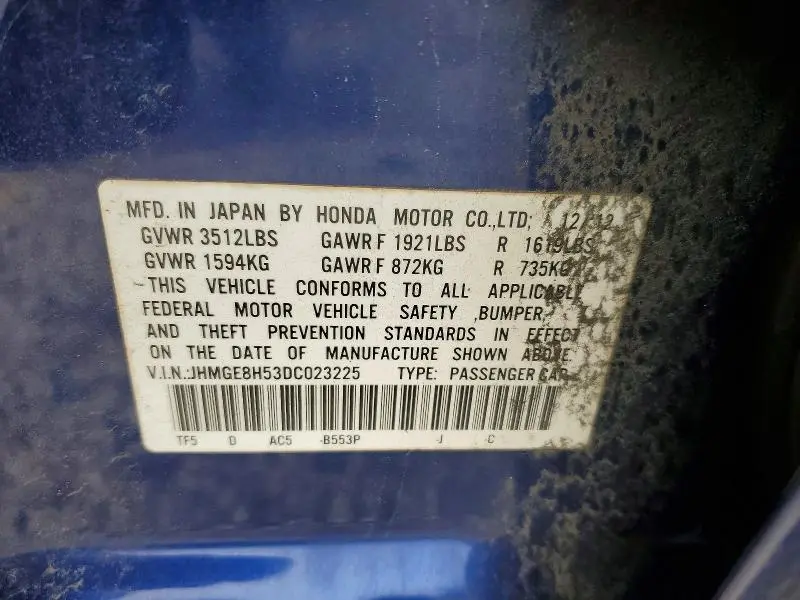 2013 HONDA FIT SPORT  