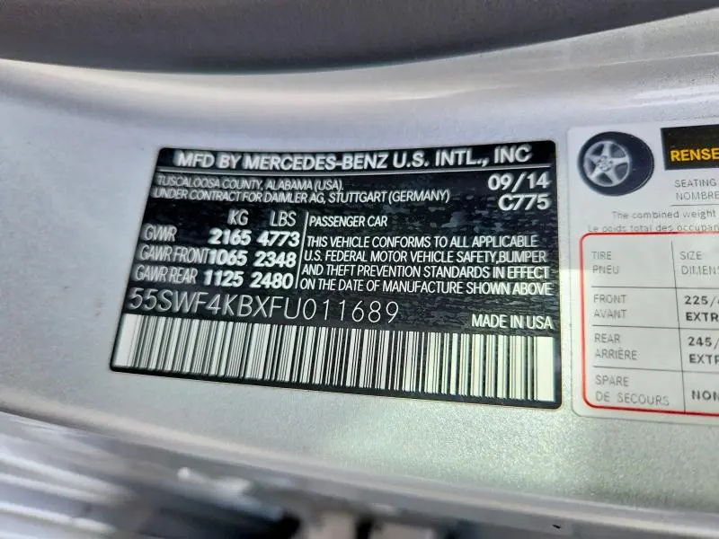 2015 MERCEDES-BENZ C 300 4MATIC  
