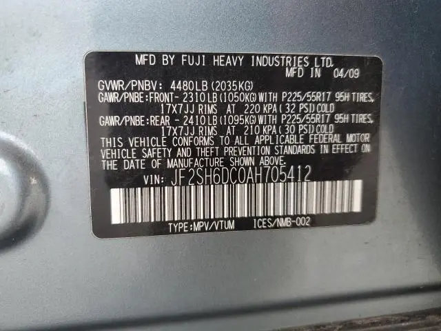 2010 SUBARU FORESTER 2.5X LIMITED  