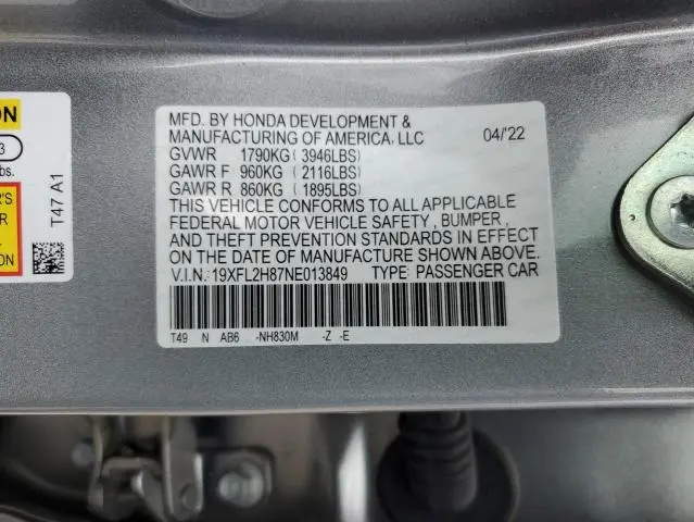 2022 HONDA CIVIC SPORT  