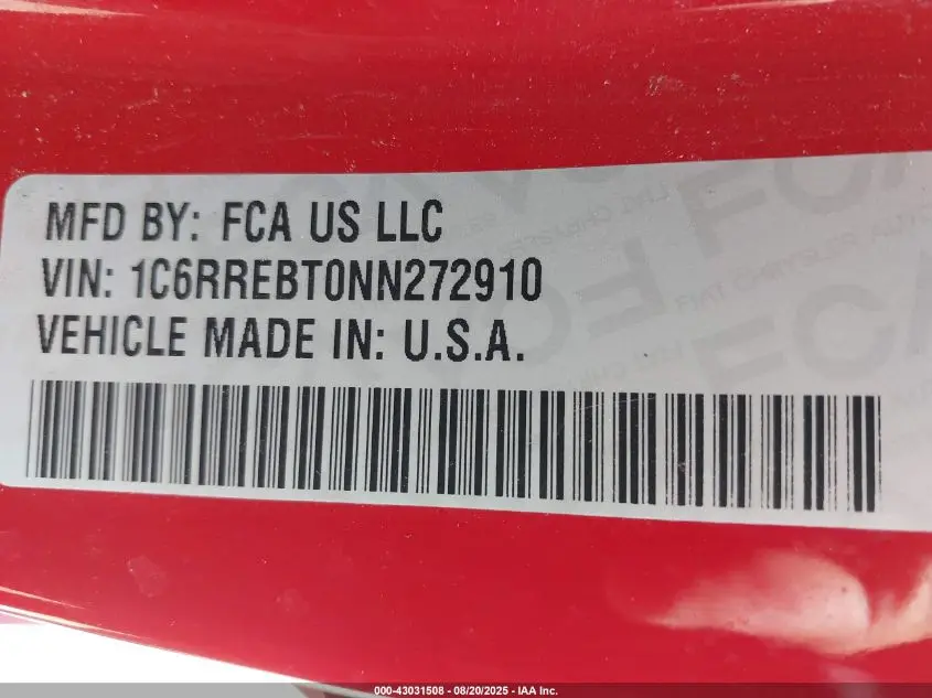 2022 RAM 1500 BIG HORN  4X2 6'4 BOX