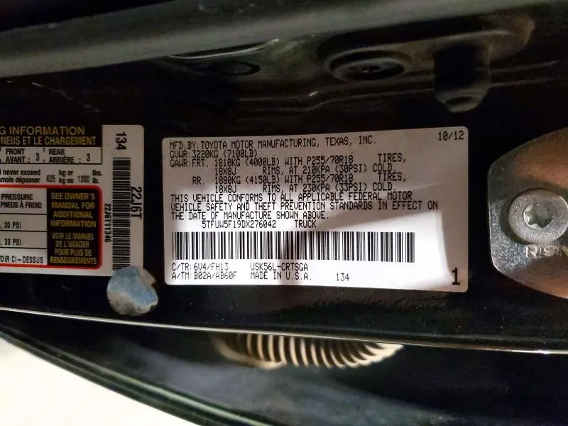 2013 TOYOTA TUNDRA GRADE  