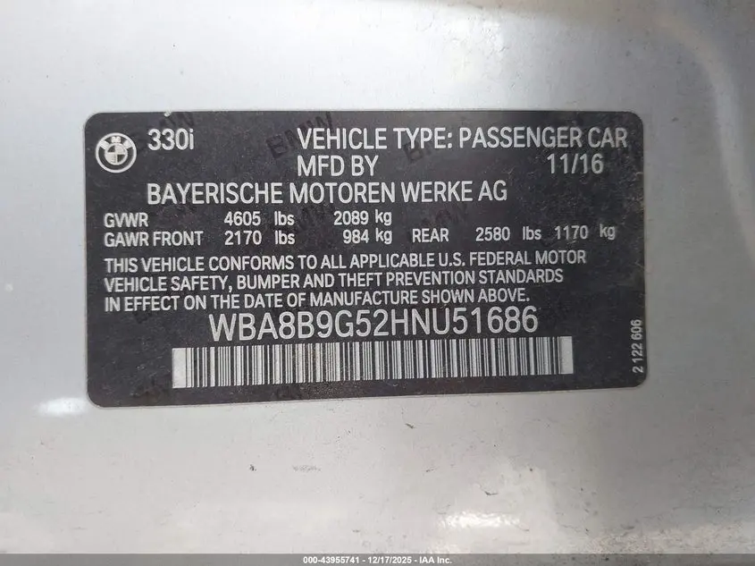2017 BMW 330I  