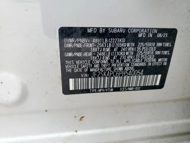 2023 SUBARU FORESTER LIMITED  