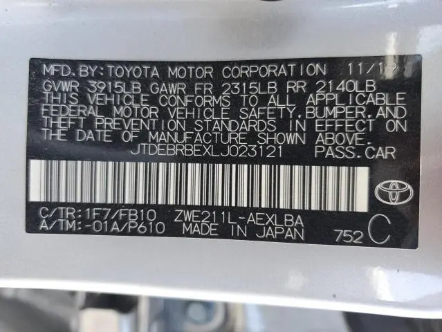 2020 TOYOTA COROLLA LE  