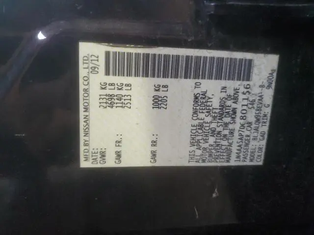 2013 NISSAN MAXIMA S  