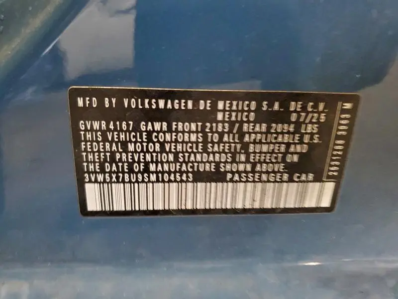 2025 VOLKSWAGEN JETTA S  