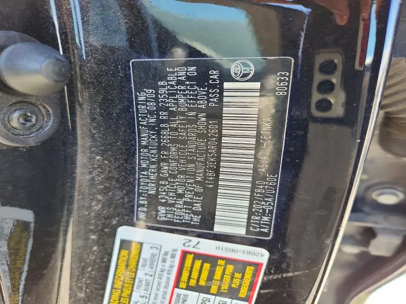 2010 TOYOTA CAMRY LE  