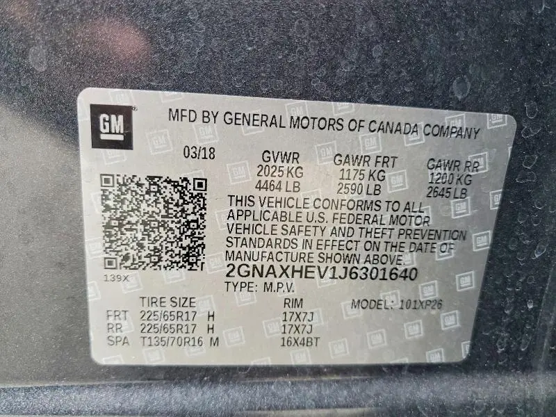 2018 CHEVROLET EQUINOX LS  