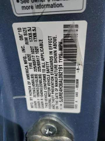 2010 HONDA CR-V LX  
