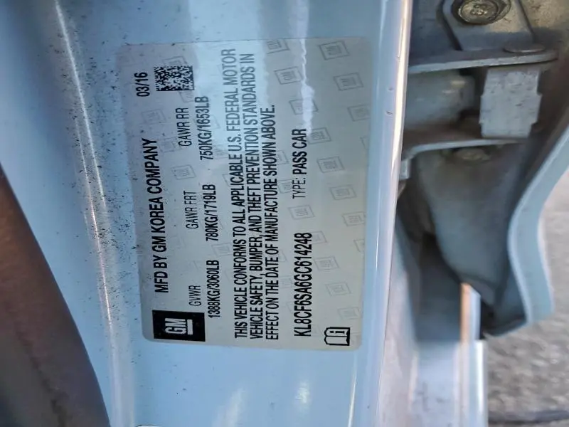 2016 CHEVROLET SPARK 2LT  