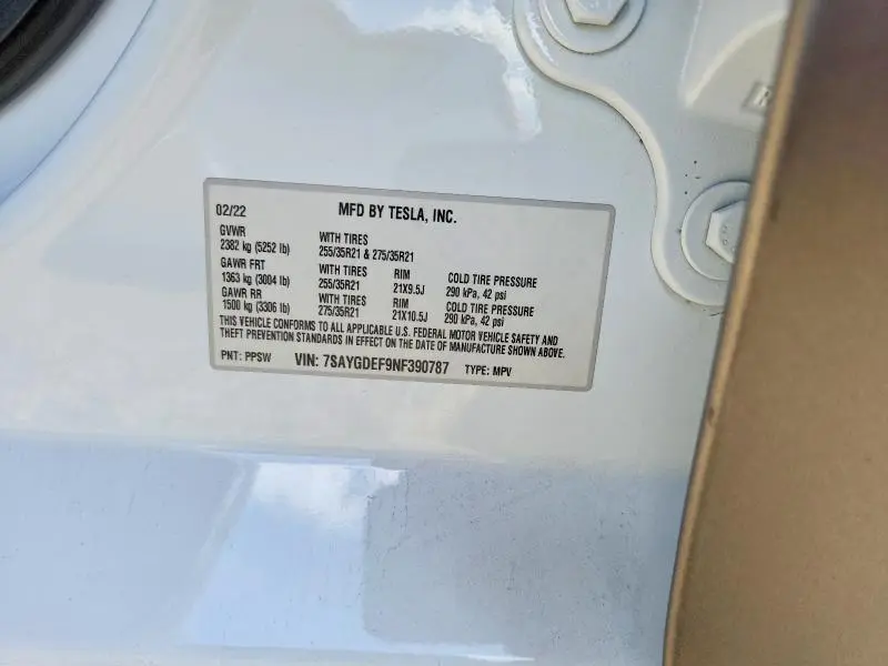 2022 TESLA MODEL Y   