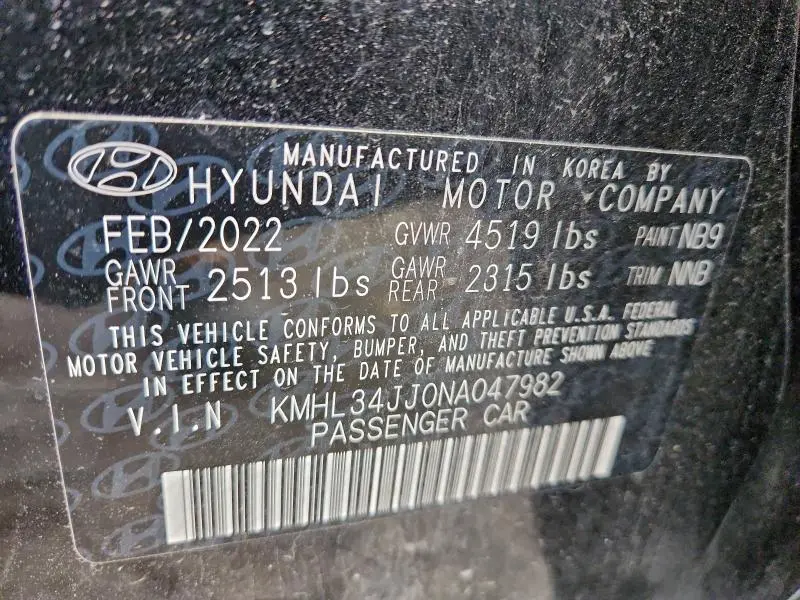 2022 HYUNDAI SONATA HYBRID  