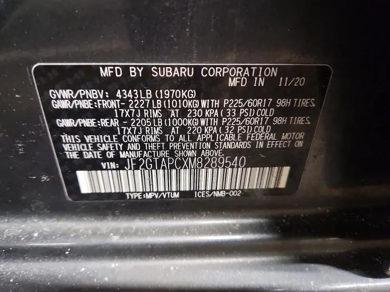 2021 SUBARU CROSSTREK PREMIUM  